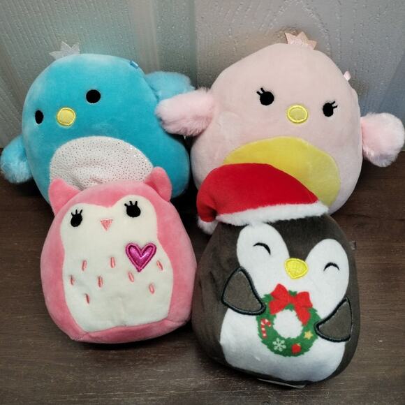 Lot of 4 Mini Squishmallows Luna Penguin Harmony Chick Cecelia Swan Francesa Owl - Picture 1 of 8